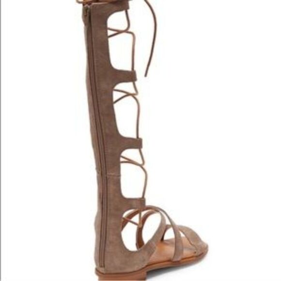 Seychelles Sandals Tall Gladiator Sandals tan brown 6.5 faux suede - Picture 3 of 8